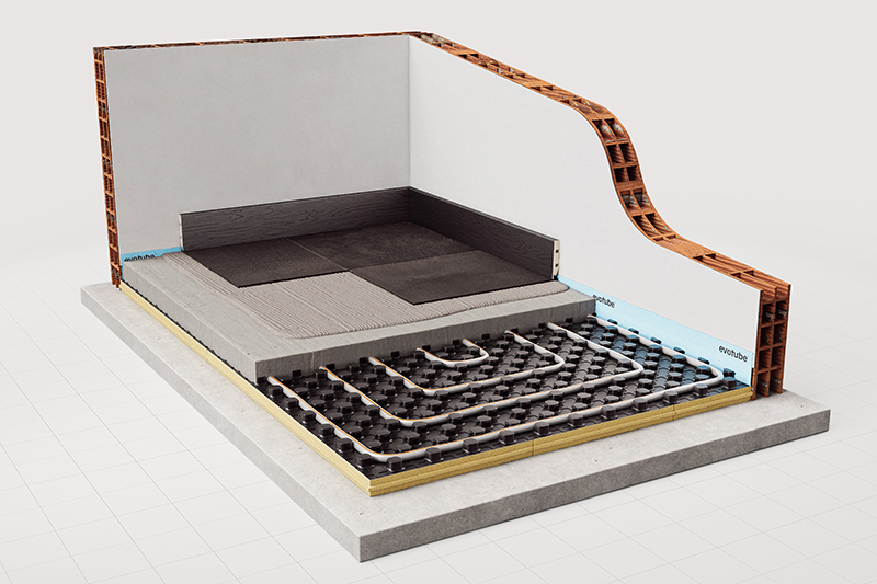 Vloerverwarming nat systeem noppen