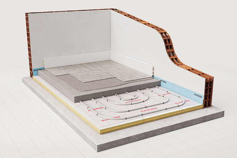 Vloerverwarming nat systeem tacker